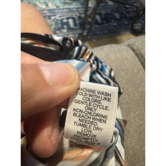 Cato Womens Blouse Sz Medium off-shoulder Striped  Colorful Y2k 2000's Retro - Picture 10 of 14